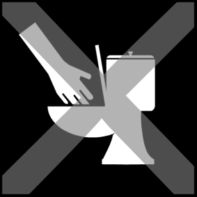 hands not in toilet